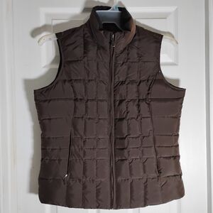 Eddie Bauer Brown Quilted Puffer Vest